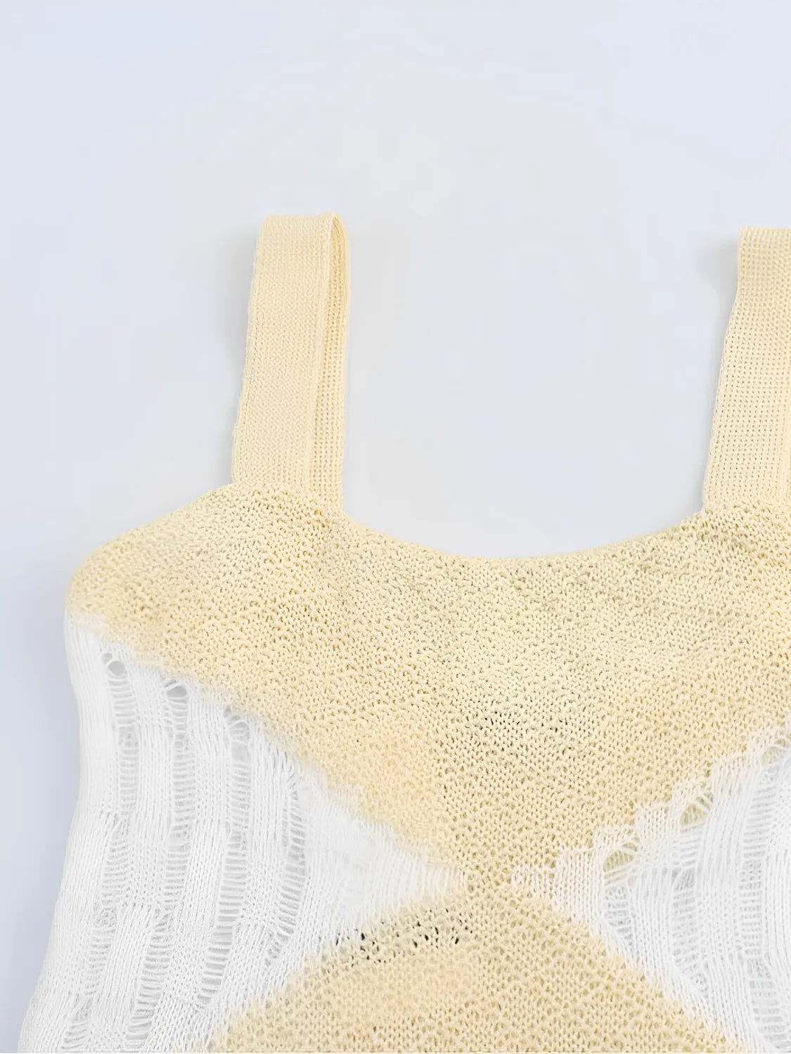 Vestido Feminino Longo de Tricô Vazado com Alças Finas – Michelle