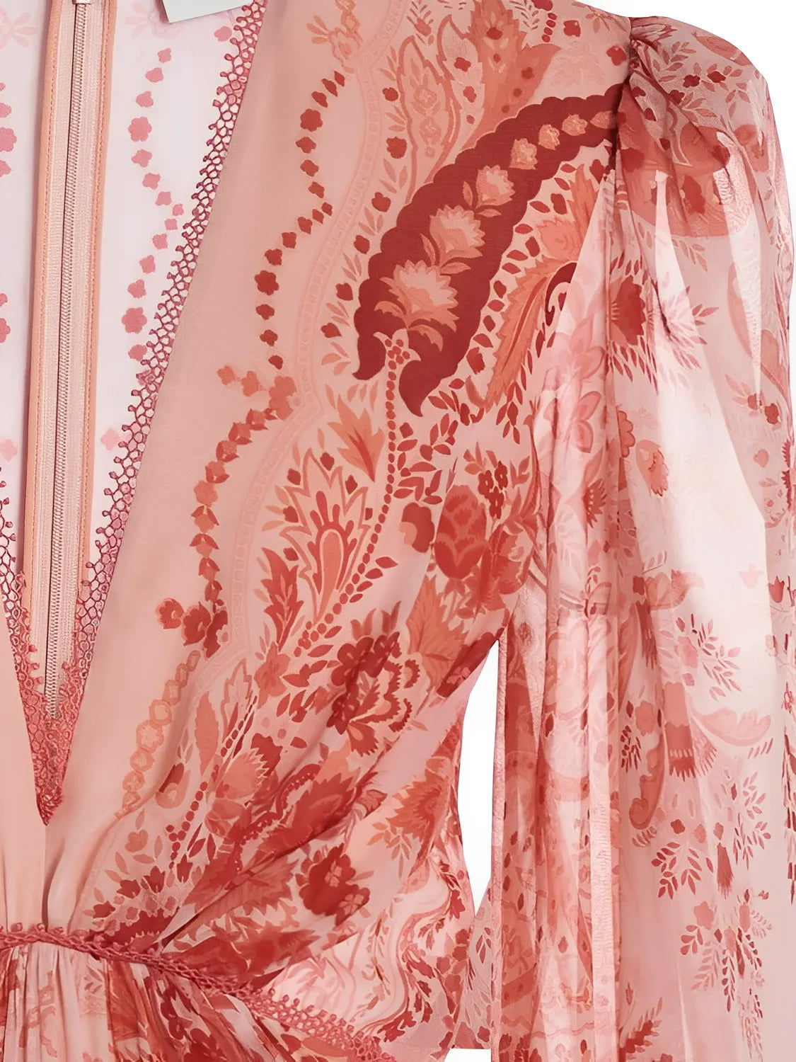 Vestido Feminino Longo Estampado de Manga Longa e Acinturado – Yasmin