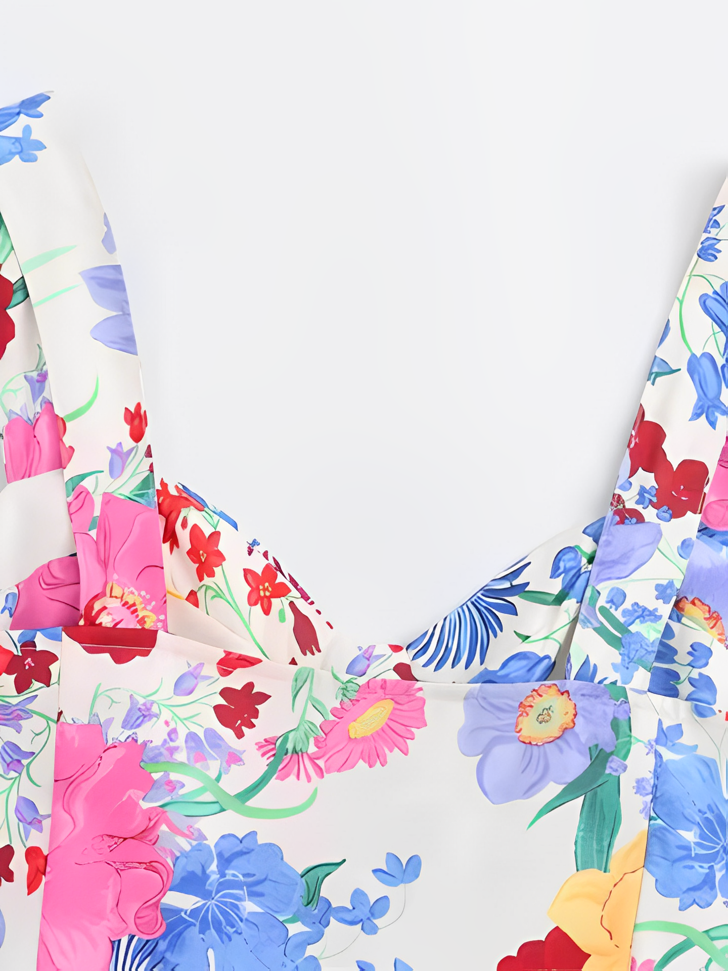 Vestido Feminino Longo Estampado Floral com Alças Finas e Decote Coração – Penélope