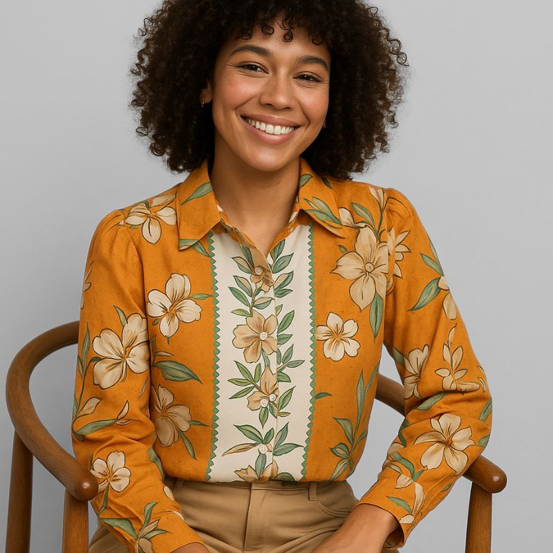 Camisa Feminina Social Estampada – Daniela