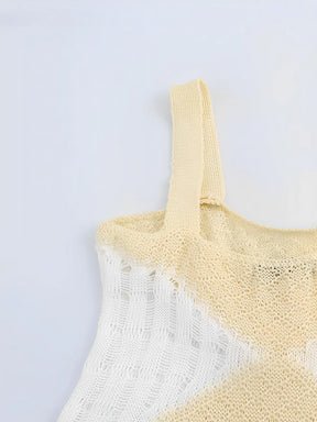 Vestido Feminino Longo de Tricô Vazado com Alças Finas – Michelle