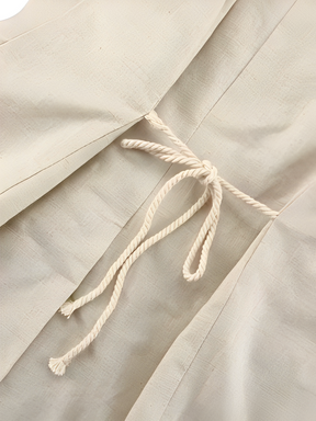 Conjunto Feminino de Linho com Colete de Amarração nas Costas e Bermuda de Cós Elástico – Mariana