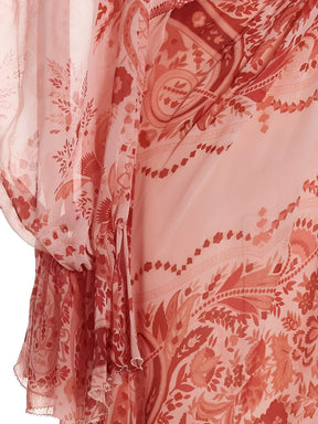 Vestido Feminino Longo Estampado de Manga Longa e Acinturado – Yasmin