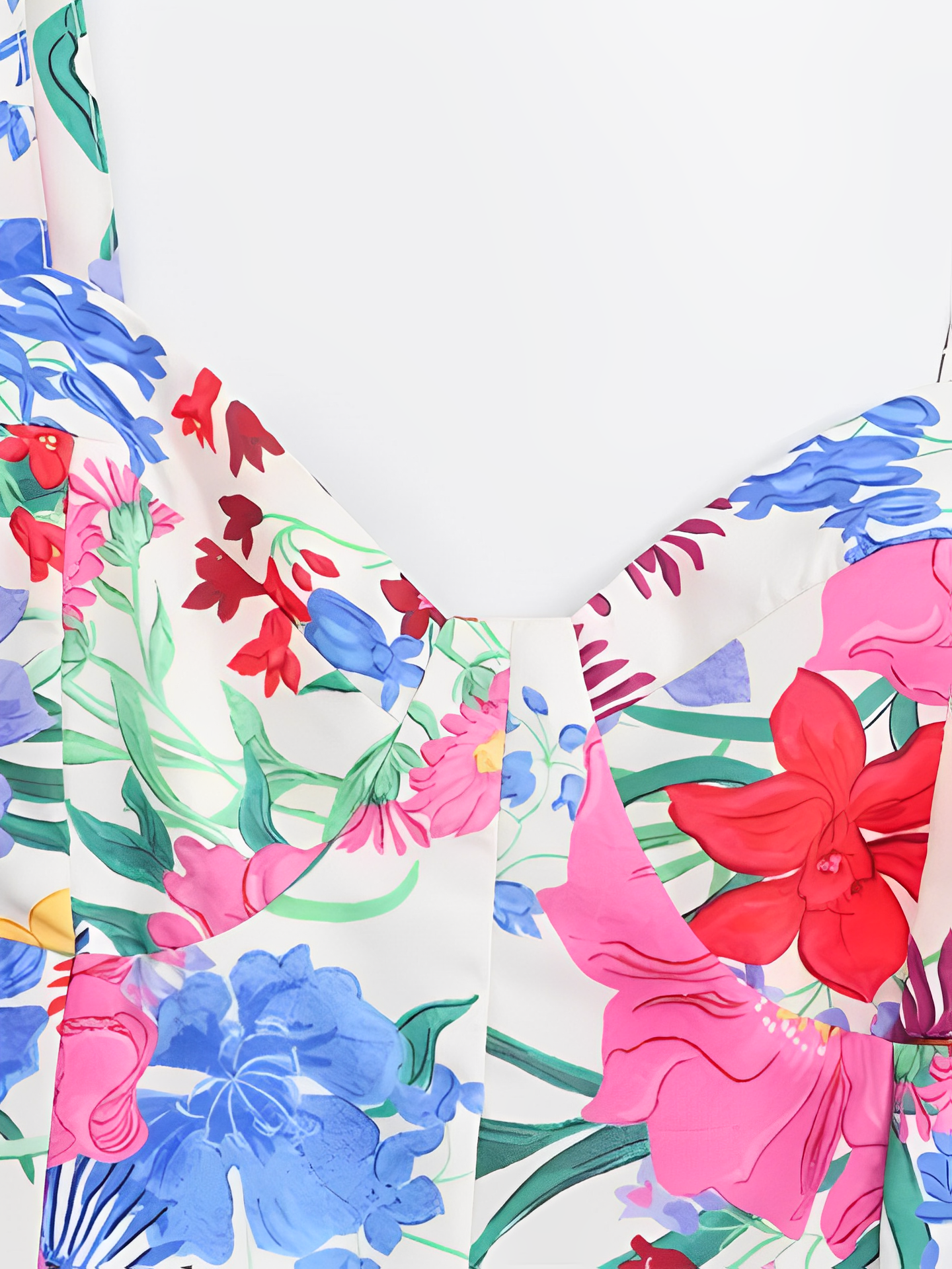 Vestido Feminino Longo Estampado Floral com Alças Finas e Decote Coração – Penélope