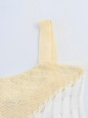 Vestido Feminino Longo de Tricô Vazado com Alças Finas – Michelle