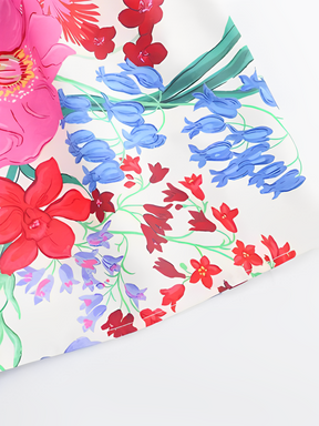 Vestido Feminino Longo Estampado Floral com Alças Finas e Decote Coração – Penélope