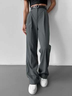 Calça Feminina Wide Leg em Alfaiataria Clássica com Cintura Alta e Bolsos – Diana