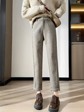 Calça Feminina Reta de Lã com Cintura Alta com Elástico – Sofia