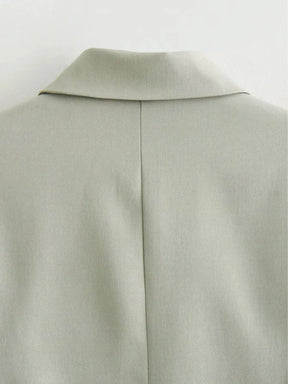 Conjunto Feminino Alfaiataria com Jaqueta Bomber e Calça de Cintura Alta Pantalona – Isabela