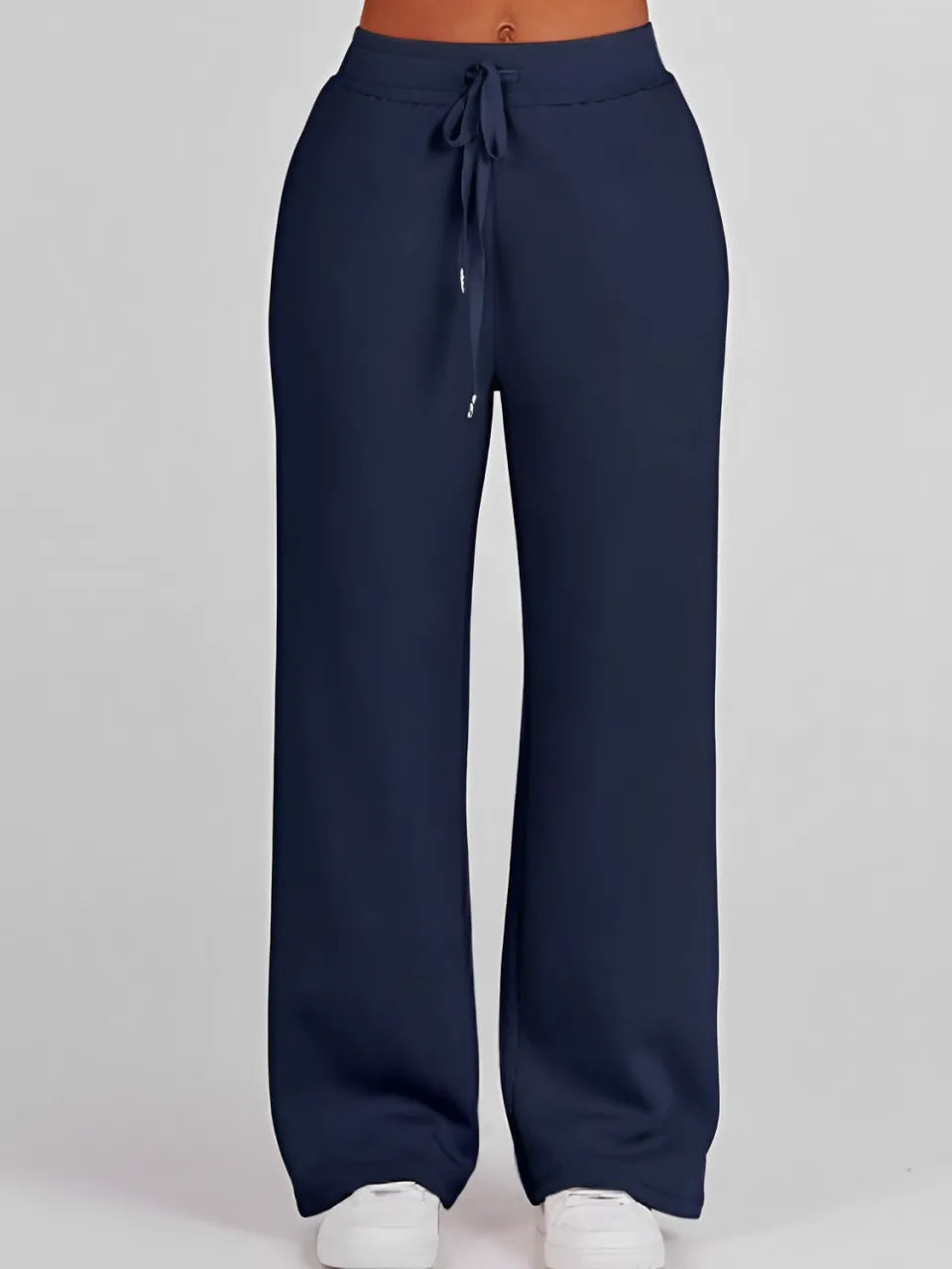 Conjunto Feminino com Suéter Gola Alta Ajustável e Calça Cintura Média com Ajuste de Cordão – Fabiana