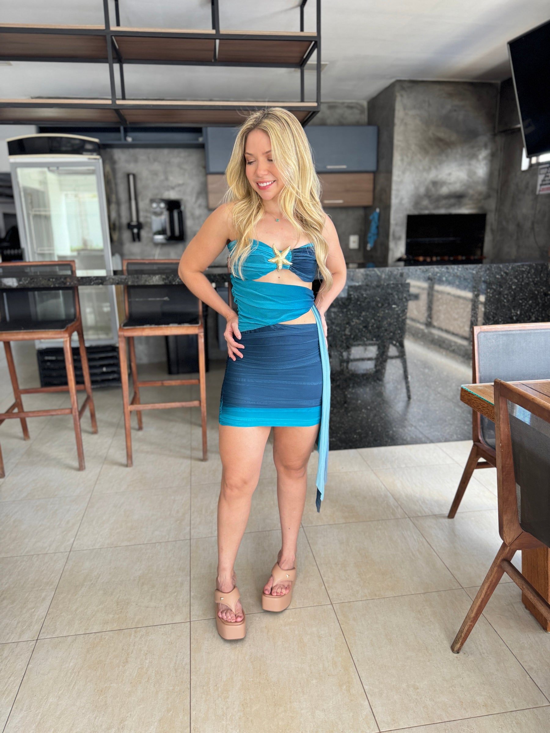 Vestido Curto Azul - Kamilla