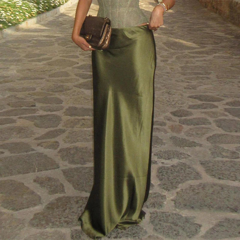 Conjunto Feminino Elegante para Festas de Verão – Top Rendado com Alças Finas + Saia de Cetim com Zíper – Júlia