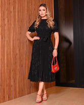 Vestido Midi Noir Elegance Premium
