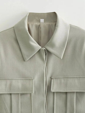 Conjunto Feminino Alfaiataria com Jaqueta Bomber e Calça de Cintura Alta Pantalona – Isabela