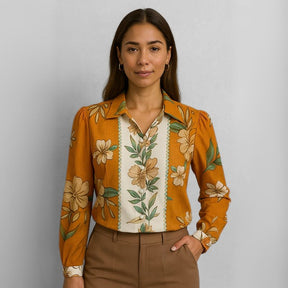 Camisa Feminina Social Estampada – Daniela