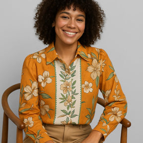 Camisa Feminina Social Estampada – Daniela